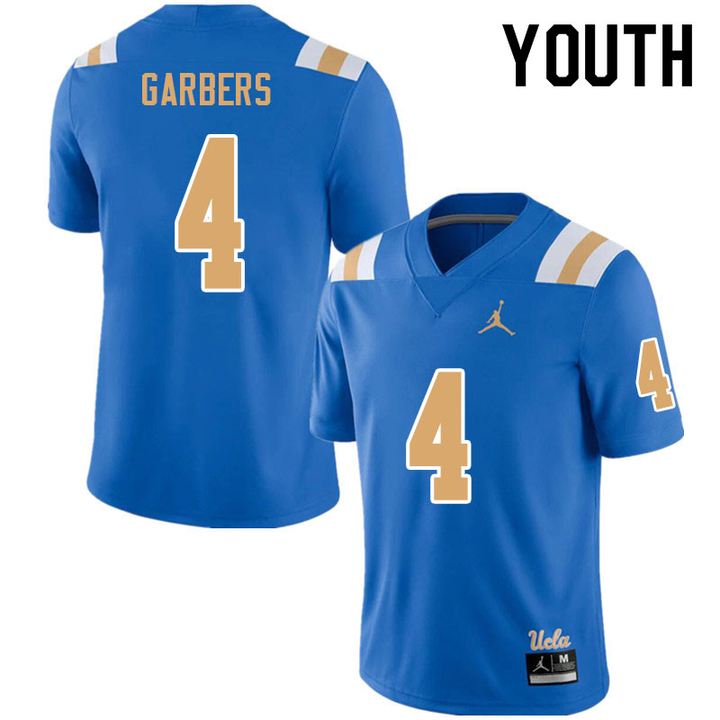 Jordan Brand Youth #4 Ethan Garbers UCLA Bruins College Football Jerseys Sale-Blue